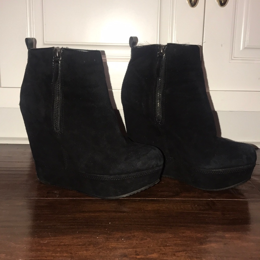 Black bootie heels